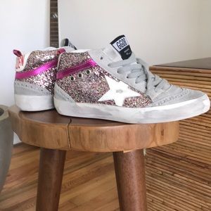 Golden Goose Mid Star Glitter Sneaker Size 35 (6)